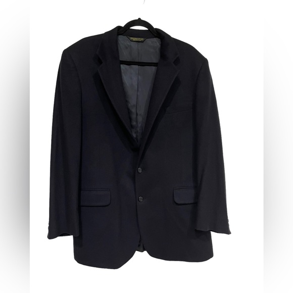 American Trend 100% Cashmere Navy Blue Black  Blazer Sports Coat Made In USA - Picture 1 of 7